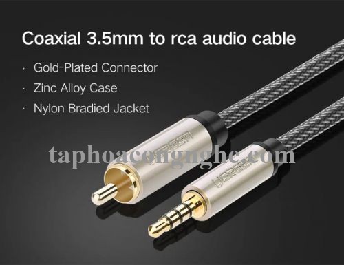 Ugreen 20735 5M chỉ dùng cho tv xiaomi chỉ tương thích với tv xiaomi màu Xám Cáp âm thanh bông sen Coaxial sang 3.5mm dương cao cấp AV132 30020735